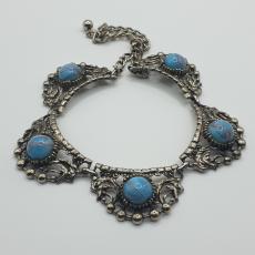 JEWELCRAFT CREATIONS, TURQUOISE AND SILVER NECKLACE