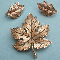 TRIFARI 1960S AUTUMN LEAF DEMI-PARURE