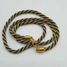 TRIFARI, BLACK AND GOLD ROPE NECKCLACE 1960s
